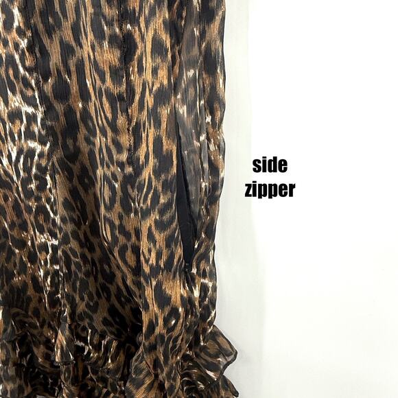 Charlotte Russe Dress Women's S Vintage Y2K Animal Print Mesh Ruffles Mobwife - Picture 4 of 7